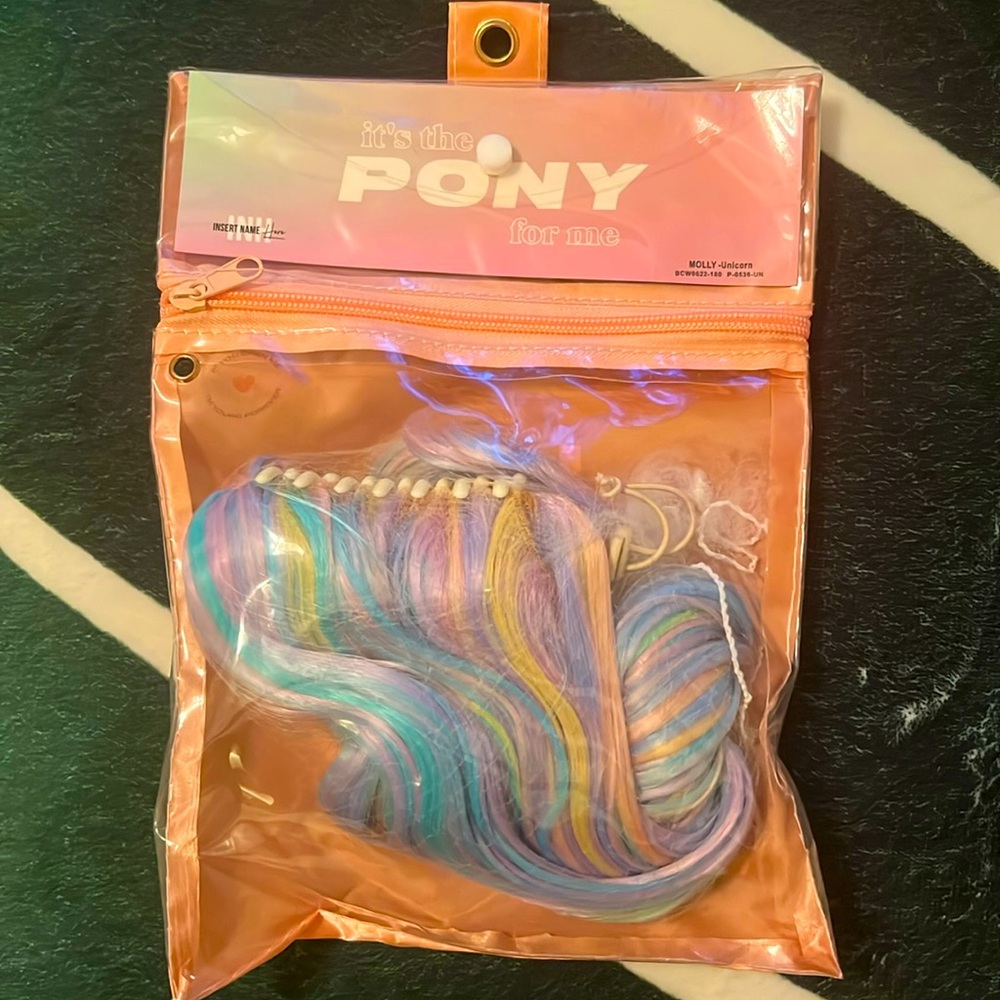 INH Hair Unicorn Molly Jaw Clip Ponytail Extension, Limited Edition, Rare